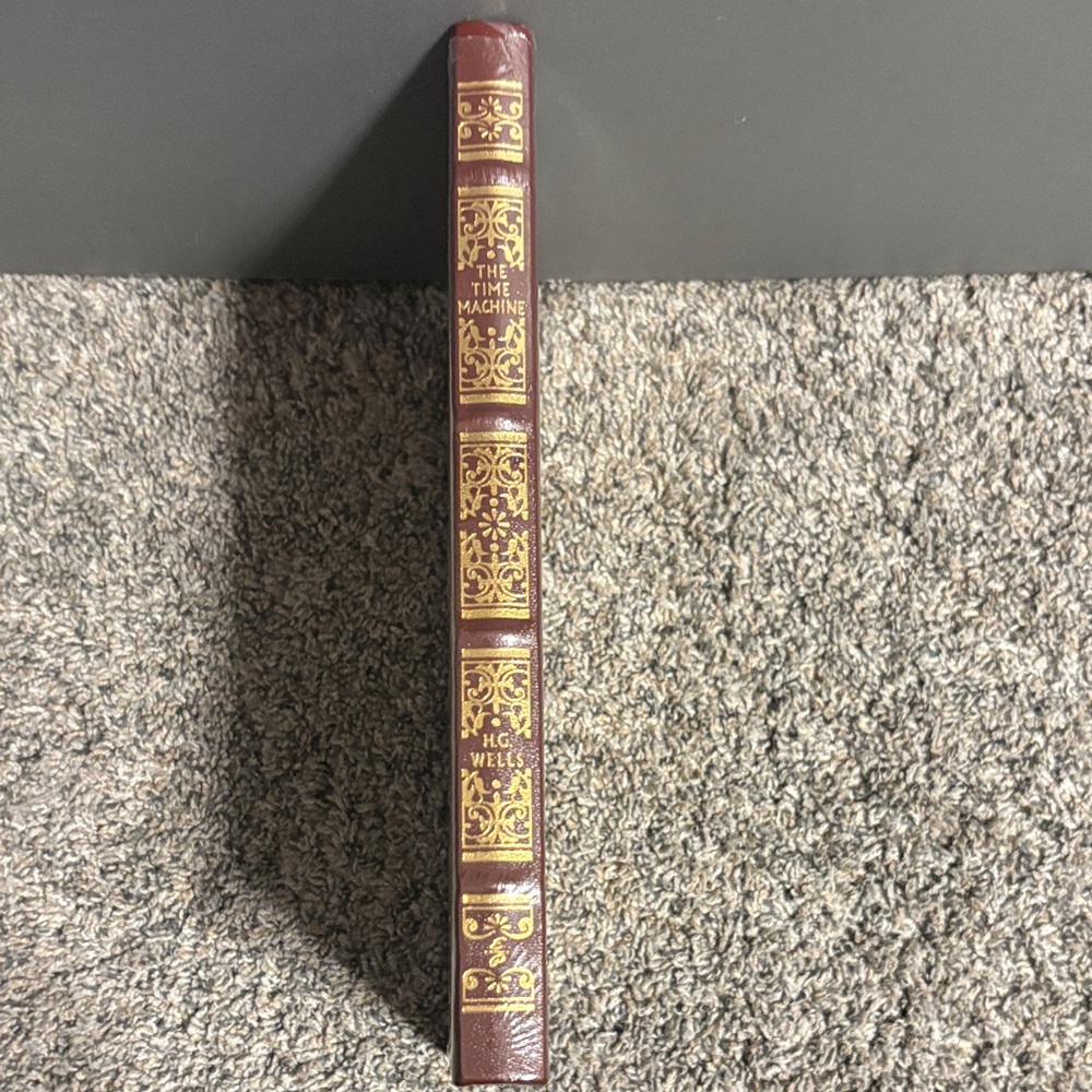 The Time Machine Decorative Coffee Table Book - Burgundy Leather